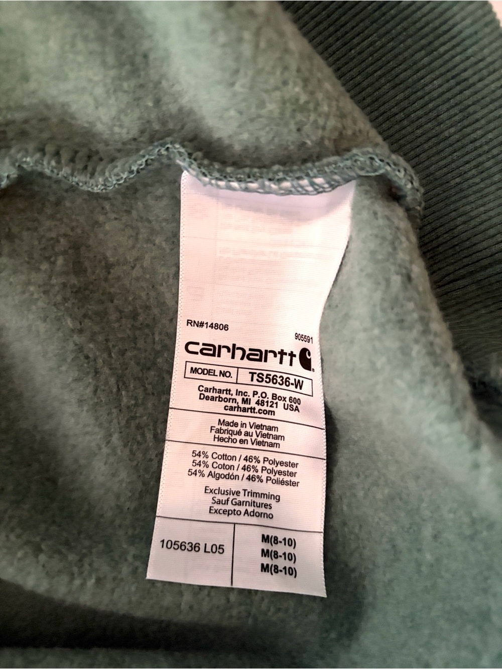 Carhartt Rain Defender Relaxed Fit Midweight Graphic Sweatshirt Hoodie Green M - Picture 13 of 14